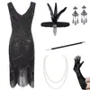 Vestido Vintage Europeo y Americano S-4XL de los Años 20, Vestido de Fiesta Gatsby con Pespuntes, Lentejuelas y Borlas
