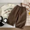 Calças de Lã para Meninos Inverno Acolchoadas Peça Única Lã 2026 Novo Outono/Inverno Estilo Workwear Calças Esportivas Calças Casuais Infantis