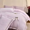 Juego de cama de cuatro piezas estilo francés romántico de terciopelo tallado, terciopelo de leche, para otoño e invierno, cálido, suave, amigable con la piel, funda de edredón de vellón de doble cara, juego de ropa de cama 4