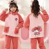 Pijama de franela para niños, traje de vellón coral grueso para otoño e invierno, ropa para el hogar para niños medianos y grandes