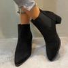 Botines Cortos Estilo Francés para Mujer 2024 Otoño e Invierno Nuevo Estilo Delgado Tacón Grueso Estilo Extranjero Botas de Mujer Botines Delgados Vintage Desnudos Botas de Mujer