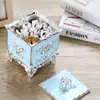 Caja de Pegatinas de Algodón con Diseño de Flores Caja de Almacenamiento para Sala de Estar Caja de Almacenamiento a Prueba de Polvo Caja de Joyería a Prueba de Polvo con Tapa Caja Organizadora para Artículos Varios Caja de Pegatinas de Algodón