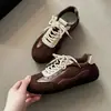 Tênis de Treino Alemão Color Block da Moda Feminino 2026 Outono Inverno Confortável Solado Grosso Salto Escondido Tênis Esportivo Casual Versátil Tênis de Board Esportivo