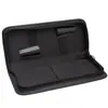 Bolsa de couro de alta qualidade para tesouras, ideal para transportar duas tesouras profissionais de cabeleireiro. Bolsa preta com detalhes em couro para tesouras de mão.