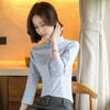 Camisa Profesional Blanca para Mujer, Manga Corta Cuello en V Ropa de Trabajo, Nuevo Modelo 2026, Camisa de Corte Ajustado con Cuello Alto, Uniforme de Trabajo Tienda 4S