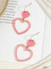 Pendientes de gota de aceite con forma de corazón de melocotón, elegantes y dulces, de estilo japonés y coreano, para mujer, a la moda, para ir al trabajo.