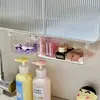 Artefato de Armazenamento de Cosméticos para Banheiro Armário Espelhado Caixa de Armazenamento com Gaveta Inferior Maquiagem Cotonetes Batom Prateleira Transparente