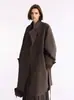 "Wind Memo" Cortavientos de Mezcla de Algodón y Lino con Cuello Alto y un Botón para Mujer, Abrigo Casual Relajado de Longitud Media para el Commute de Otoño