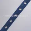 Fita de Lona Preta com Ilhós 2cm com Ilhós Laterais em Estilo Punk, Fita para Acessório de Roupa DIY Feito à Mão