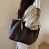 Bolsa Tote Grande de Outono 2026 para Trabalho Feminina, Moda Vintage Simples Casual Texturizada para Ombro