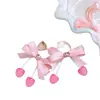 Laço de Cabelo Cereja Doce Estilo Coreano, Presilha Lateral para Meninas, Faixa de Cabelo de Tecido Xadrez, Grampo de Cabelo Fofo