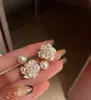 Pendientes de plata con baño de oro real, aguja cuadrada, borla de perla y circonita, pendientes de lujo ligero de alta gama, fabricante de pendientes vintage