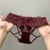 Calientes y Sensuales~ Braguitas Sexy de Encaje con Lazo Estilo Francés con Huecos de Puro Deseo Atadas Cruzadas Algodón Puro en la Entrepierna