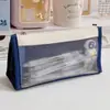 Bolsa de Lápices de Malla Transparente para Examen Casual Gran Capacidad Multicapa Almacenamiento de Papelería Caja Especial para Papelería Bolsa de Lápices para Estudiante de Secundaria