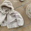 Nova Roupa Infantil Estilo Coreano para Meninas, Primavera e Outono de 2026, Moletom com Capuz e Zíper de Renda Estiloso, Roupa Externa para Crianças Pequenas