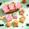 Cortador de Galletas Serie Bola de Cristal de Halloween, Molde de Galleta Luna Dibujo Animado 3D, Sello de Simulación de Arcilla DIY