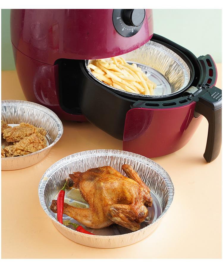 锡纸碗盘圆形烤鸡蛋花甲粉丝专用一次性锡箔纸盒煲仔饭打包锡纸盒