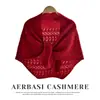 Novo cachecol de cashmere para outono e inverno, de alta contagem de fios, quente, tricotado, com design triangular vazado, cor sólida elegante, perfeito como xale de sobreposição