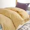 Juego de seis piezas de ropa de cama de algodón para dormitorio estudiantil INS, juego de tres piezas de algodón lavado simple a rayas para literas y colchones