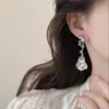 Pendientes de Perla de Agua Dulce Naturales Estilo Cola de Pez de Perla de Zhuji para Mujer, Pendientes de Perla Elegantes Únicos Estilo Estrella de Mar Venta al por Mayor
