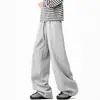 Calça Moletom Scimitar Desconstruída Estilo Retrô Americano para Homens e Mulheres, Marca Tendência de Inverno Calças Casuais Versáteis com Caimento, Calças Esportivas Pesadas de Perna Larga