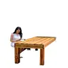 Mesas y Sillas de Exterior, Mesa de Patio de Madera Anticorrosión, Madera Plástica, Impermeable y a Prueba de Sol, Combinación Moderna de Mesa y Silla para Balcón al Aire Libre