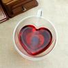 Taza de café creativa con aislamiento térmico y amor con taza de té con leche en forma de corazón de doble vidrio, taza de jugo resistente a altas temperaturas, una generación de cabello