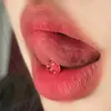 Uña de lengua de acrílico con purpurina azul menta verde cruzada Europa y América ins chica popular anillo de lengua 14G en stock al por mayor joyería para perforación