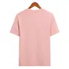 Top unisex liso de manga corta, cuello redondo, 230g, 21 hilos, peinado compacto, hilado siro, algodón puro, simple, versátil