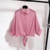 Verano 2025 Nueva Camisa de Gasa con Cuello Polo Cárdigan para Mujer Protector Solar Exterior Chaleco Pequeño Top Delgado de Moda