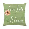 Funda de Almohada con Estampado de Flores y Pájaros para Producto Nuevo Transfronterizo Decoración Moderna y Sencilla para Sala de Estar Funda de Cojín para Sofá Dormitorio Almohada Venta al por Mayor