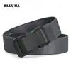 Cinturón de Lona de Cuero de Alta Elasticidad para Hombre Cinturón de Nylon para Estudiante Moda Cinturón de Doble Hebilla Cinturón Versátil para Pantalones