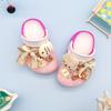 Zapatos exteriores de flash frío con suela gruesa antideslizantes con agujeros luminosos, zapatillas de moda con lazo de dibujos animados de gatito, punta cerrada