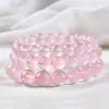 Cristal rosa natural cuentas sueltas pulsera DIY collar cuentas accesorios hechos a mano materiales cristal rosa redondo venta al por mayor