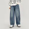 Pantalones vaqueros para niña, nueva colección otoño/invierno 2026, estilo coreano, modernos, holgados, con lentejuelas, forrados de felpa, pantalones de pierna ancha para niños mayores