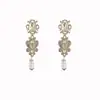 Brincos Pendentes de Flor com Cravação de Diamantes de Luxo Leve, Estilo Corte Francês, Brincos de Estilo Nicho, Brincos para Vestido de Noiva, Brincos Femininos da Moda