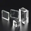 Base de Ornamento em Vidro de Cristal K9 Transparente Suporte para Bolo Base de Estrutura Gravação a Laser 3D Escavação Interna Material