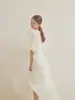 Vestido de novia ligero con cuello redondo y mangas abullonadas para cubrir los brazos, adecuado para sesiones de fotos en estudio y al aire libre, estilo bosque, ultra-hada, con cola, sensación de nicho y alta gama