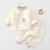 Conjunto Separado para Bebé Otoño Invierno Calidez Clase A Unisex Ropa Interior Acolchada para Bebé Cintura Alta Protección de Barriga No Necesita Quitarse Ropa de Otoño Pantalones de Otoño