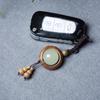 Llavero tallado DIY de sándalo verde, cadena colgante tejida para teléfono móvil Seiko, accesorios con mango Wenwan retro