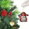 Transfronterizo nuevo 24 piezas de sombrero de Navidad creativo de Navidad decoración de gnomo hombre viejo corazón cálido fiesta en casa colgante de madera