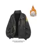 Chaqueta estilo americano, forrada de polar, blanca, talla grande, engrosada, 2026 HJ26687, tallas M-5X, HM26864 - Especial P54