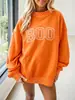 Otoño/Invierno 2026 Transfronterizo Amazon Holgado Cuello Redondo Manga Larga Vintage Retazos Sudadera con Estampado de Letras Abrigo de Otoño para Mujer