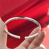 Pulseira Simples de Flor de Carro Prata 9999 Prata Esterlina Feminina Sólida Simples Nicho Pulseira de Círculo Liso Pulseira de Alta Qualidade Presente