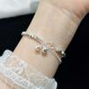 Pulsera Casual y de Moda con Hebilla S de Plata Chapada en Cobre, Campana de Hielo Triturado, Joyería de Mano como Regalo de Cumpleaños para Amigos