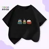 Camiseta Estampada de Desenho Animado Infantil Verão Manga Curta Tops para Meninas e Meninos Roupas Infantis Modernas Venda por Atacado Exportação