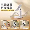 Soporte de Escritorio Metálico para Teléfono, Plegable, Eje Mecánico Giratorio de 360 Grados con Sonido, Soporte de Mesa de Tres Puntos para Tablet y Teléfono