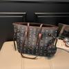 Bolso Tote de Gran Capacidad Nuevo Otoño e Invierno 2026, Bolso de Hombro Casual Retro de Moda, Bolso Trendy con Estampado para Madre e Hija