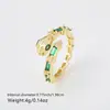 Adornos Populares Europeos y Americanos Zirconia Microincrustada Anillo Suelto Geométrico Estilo Ligero Moda Anillo de Dedo con Forma de Serpiente Personalizado para Mujeres