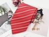 Corbata Roja con Cremallera para Hombre Fácil de Tirar Gratis Novio Padrino Corbata Casual de Negocios Hilo Rayado Teñido 8cm